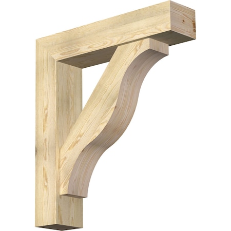 Ekena Millwork Funston Block Rough Sawn Bracket w/ Offset Brace, Douglas Fir, 8"W x 36"D x 40"H BKT0806X36X40FST05RDF